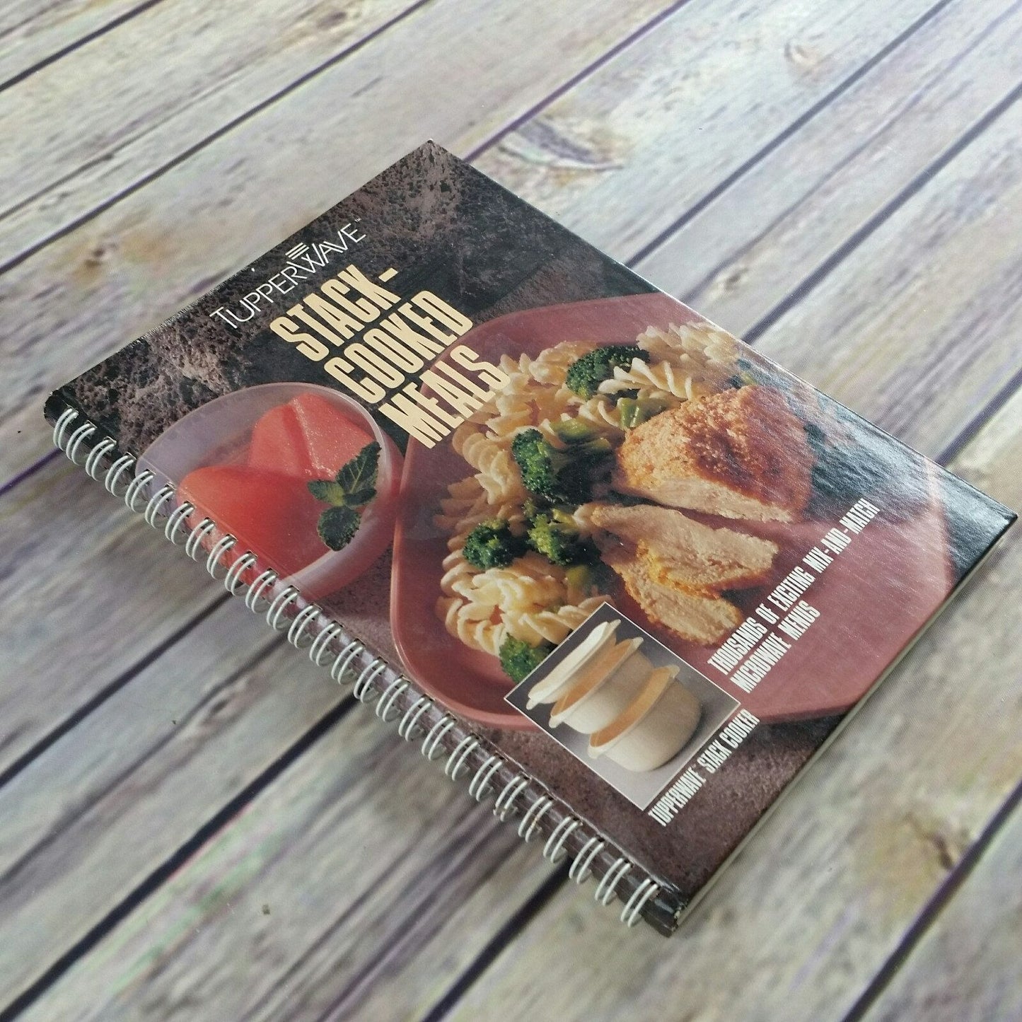 Vintage Cookbook Tupperware Stack Cooked Meals 1990 Recipes Spiral Bound Hardcover