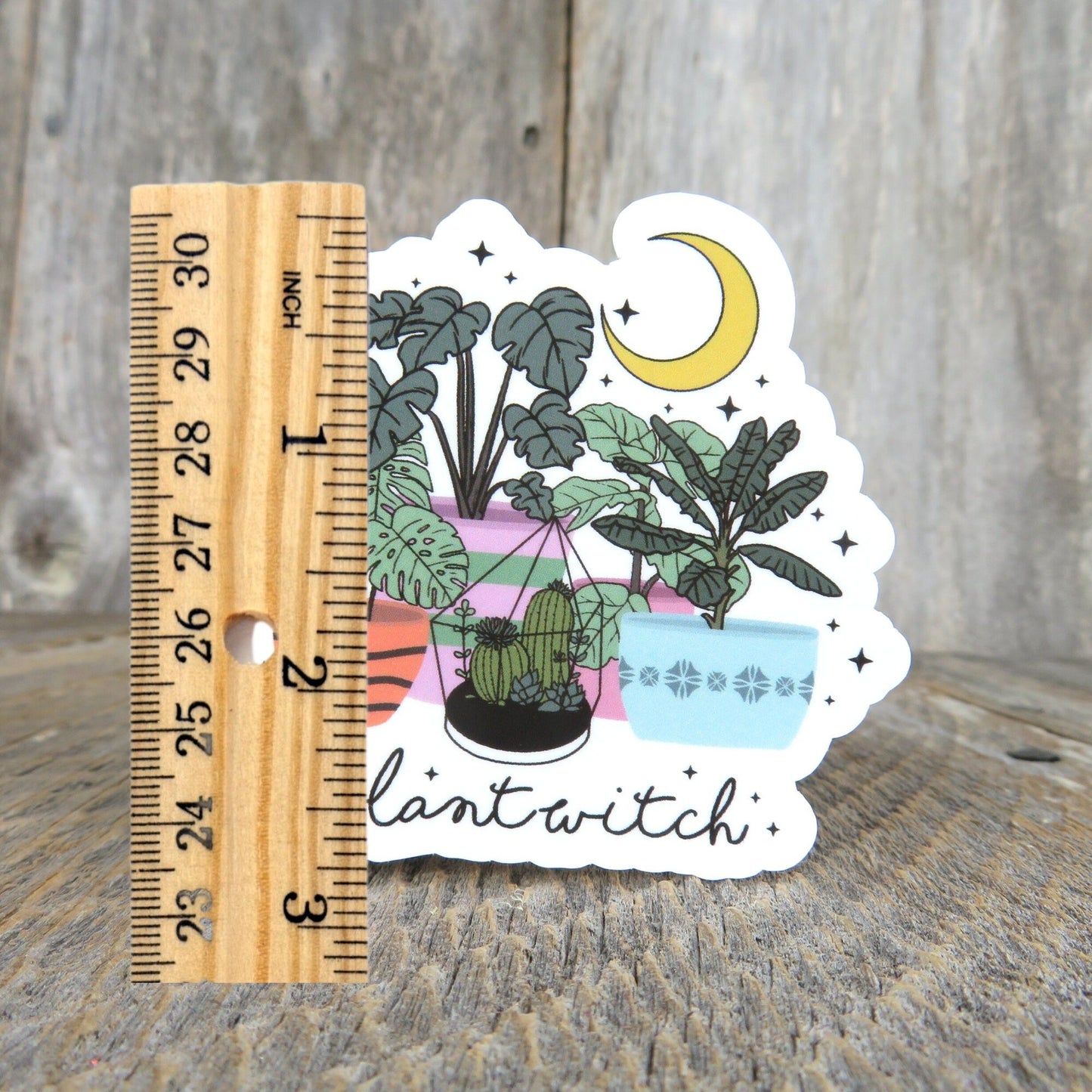 Plant Witch Sticker Large Leaf Potted Plant Lover Moon Garden Addict