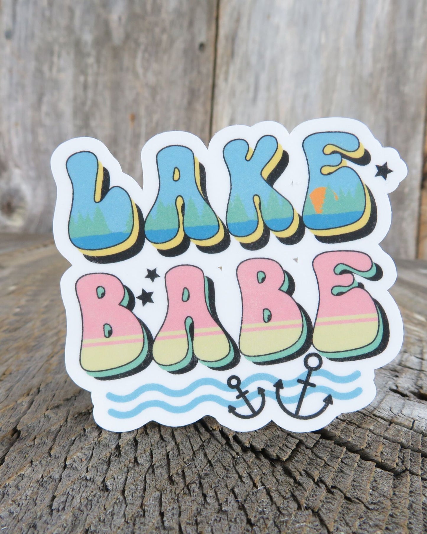 Lake Babe Sticker Lake Lover Camping Outdoors Color Waterproof Anchor