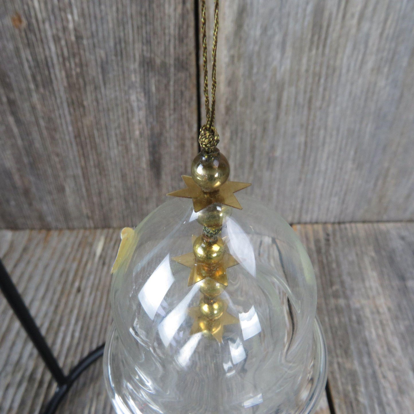 Vintage Glass Bell Ornament Graduated 3 Tier Germany Gold Christmas Ornament Tiered Bell