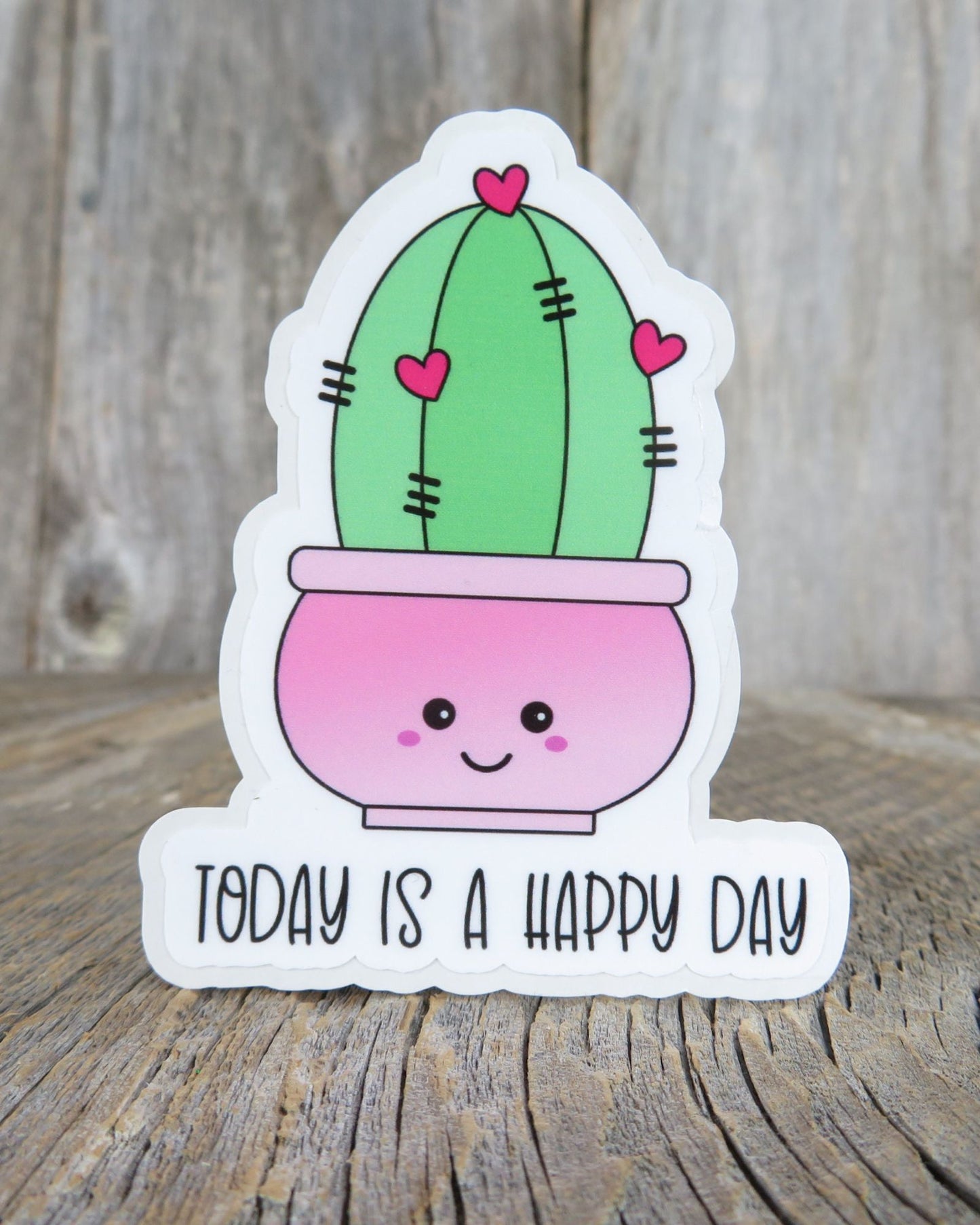 Today is a Happy Day Sticker Full Color Plant Lover Positive Saying Water Bottle
