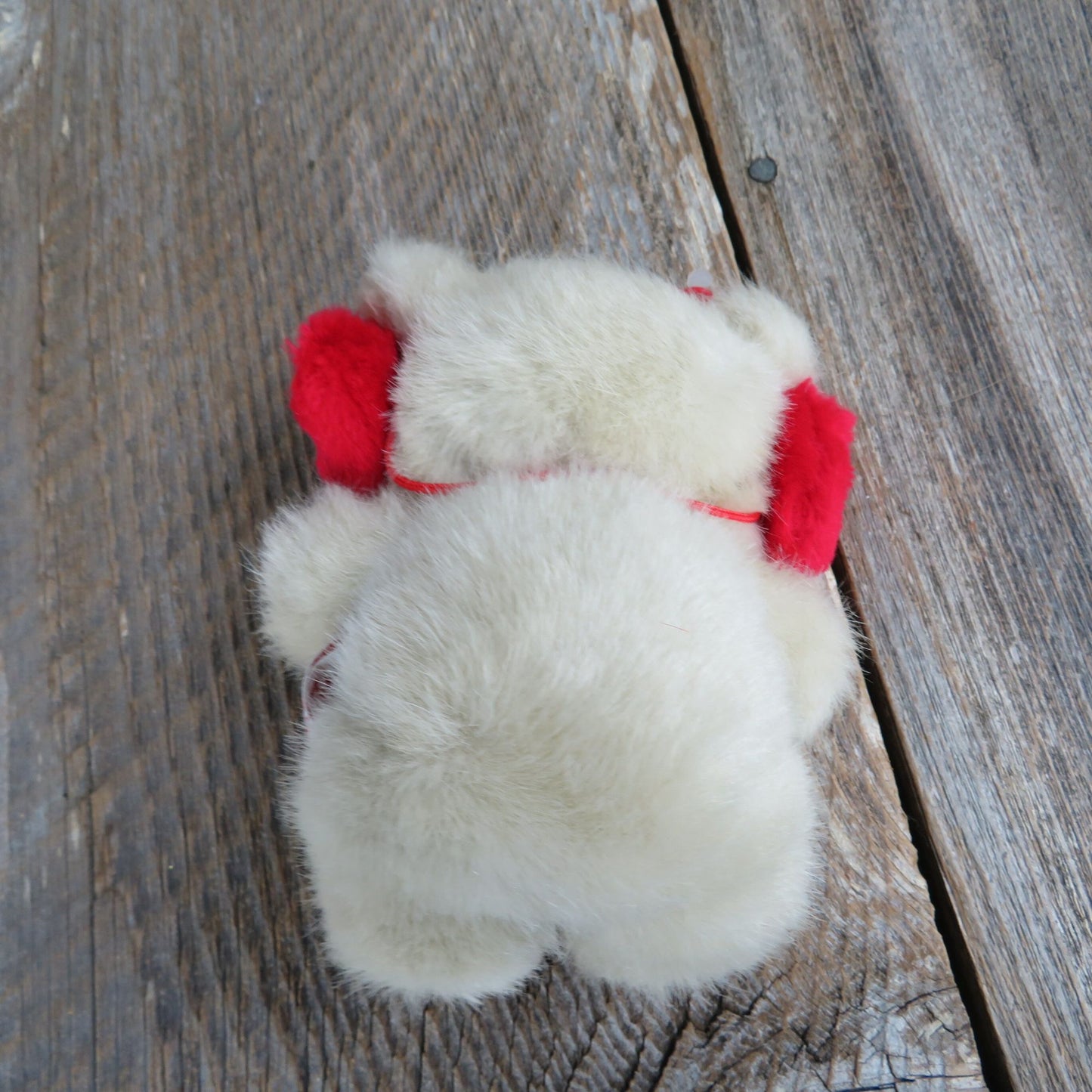 Vintage Teddy Bear Plush Red Earmuffs and Scarf Russ Tuff Teddy Christmas Mini Brown Nose Stuffed Animal