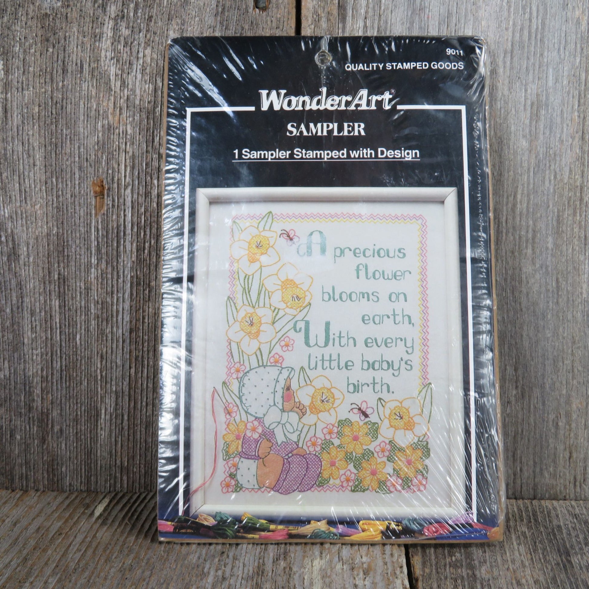 Stamped Embroidery Kit Floral Sampler Wonder Art Baby Birth Gift Needl – At  Grandma's Table