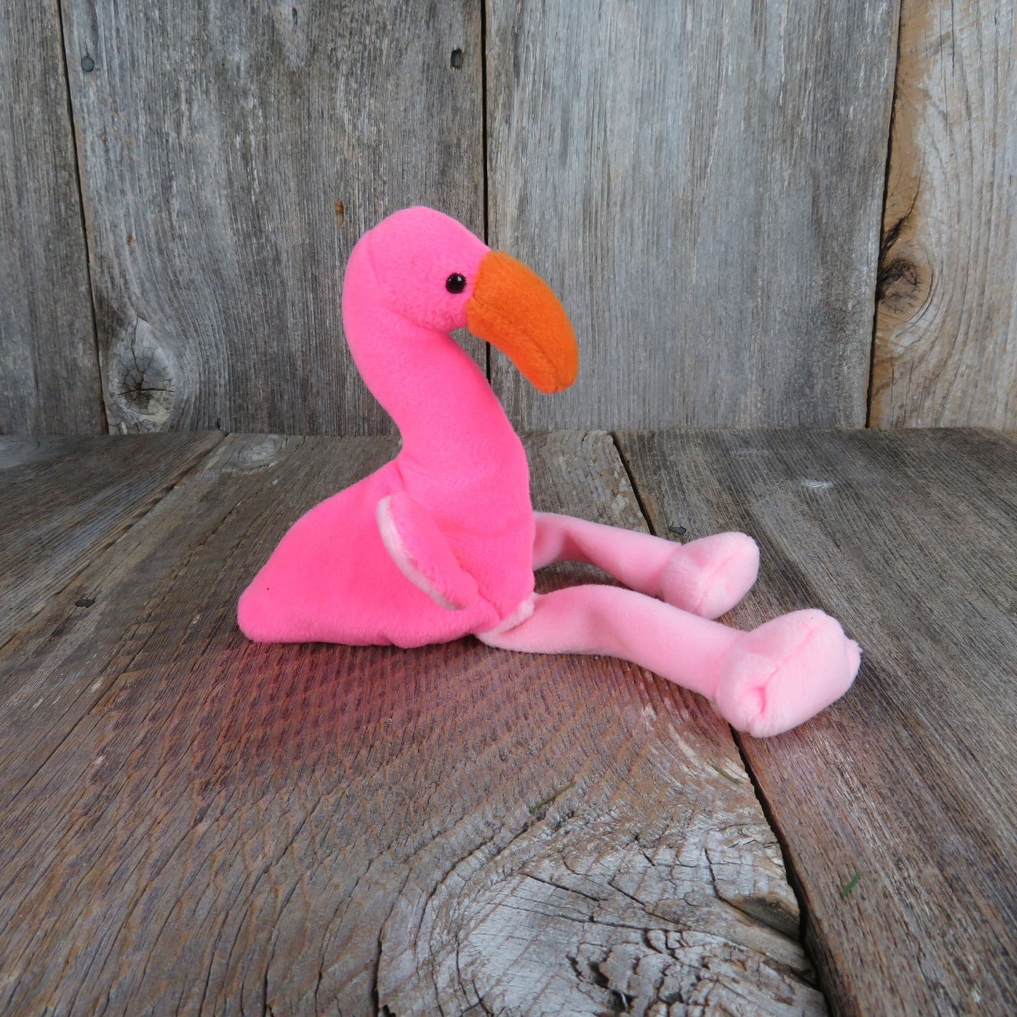 Flamingo Plush Pinky Bird Beanie Baby Bean Bag Pink Stuffed Animal 1995