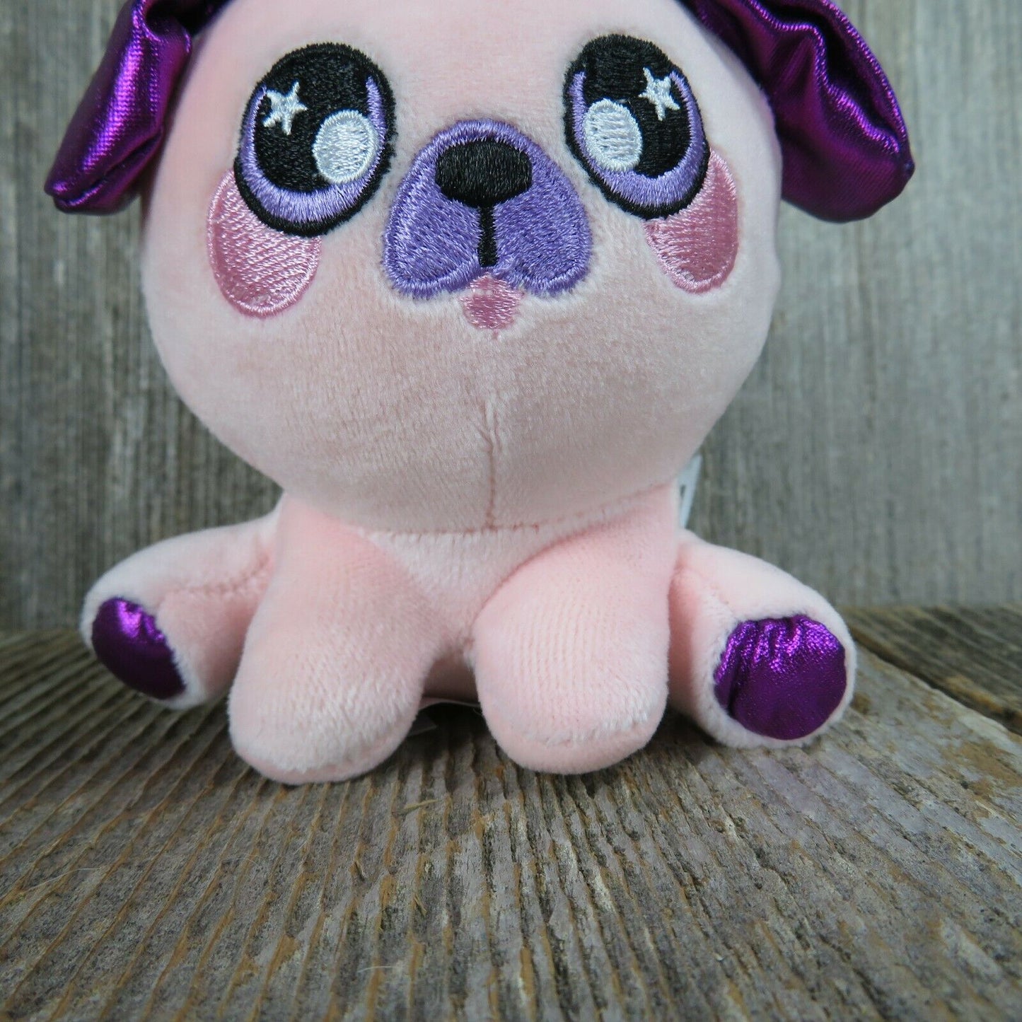 Squeezamals Pink Purple Plush Dog Squeeze Stuffed Animal Stress Pet Puppy