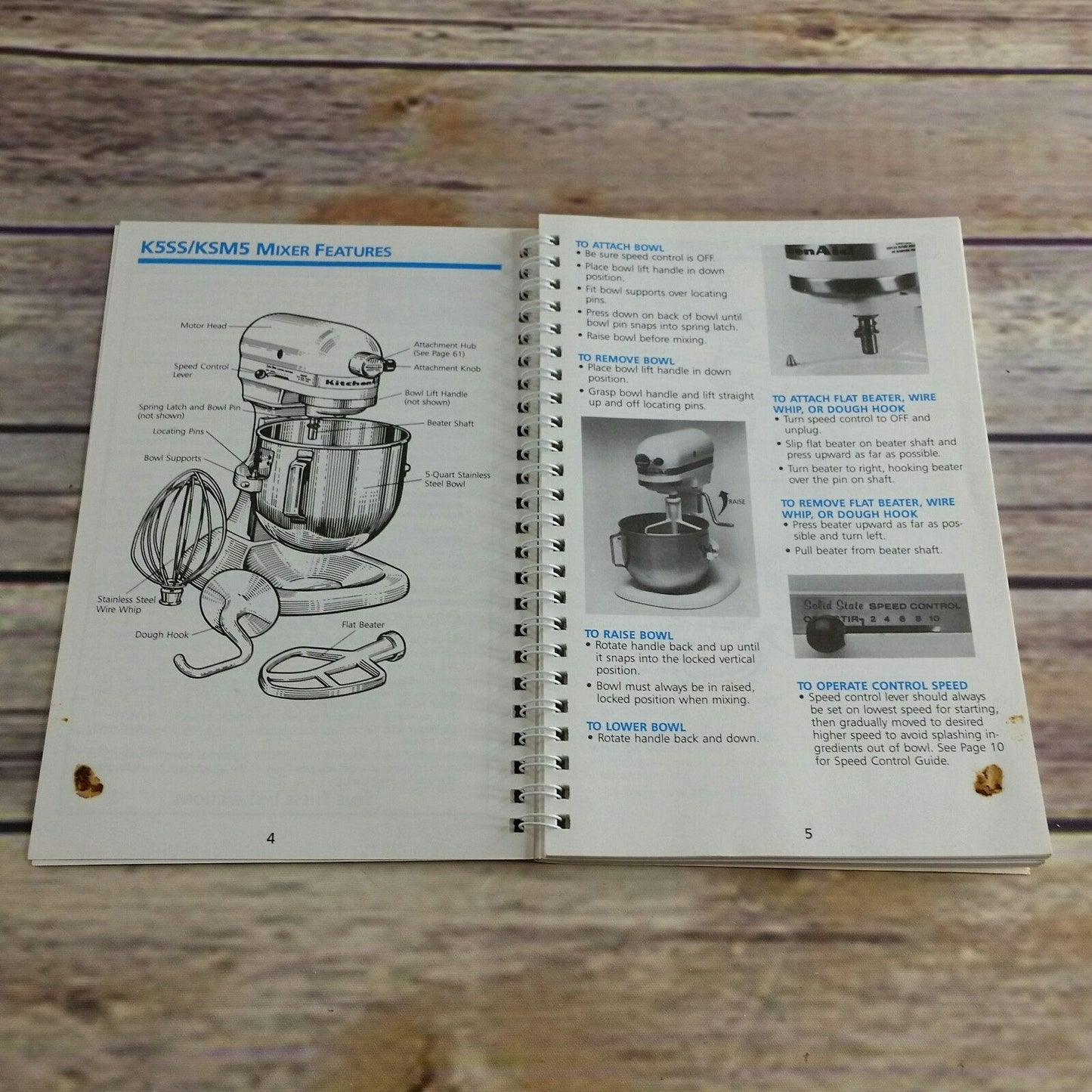 Vtg Kitchen Aid Mixers and Attachments Recipes and Instructions K45SS KSM90 K5SS KSM5 Manual Book Cookbook