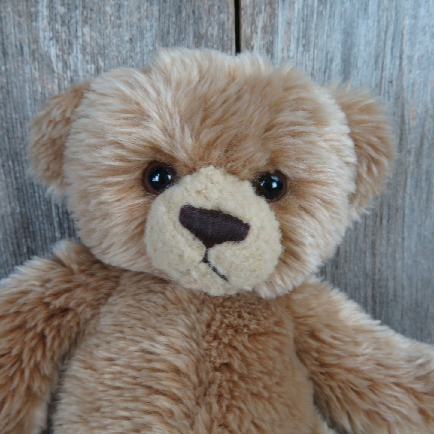 Vintage Teddy Bear Shaggy Plush Cute Floppy Aurora Stuffed Animal Stitched Nose Sad Grumpy
