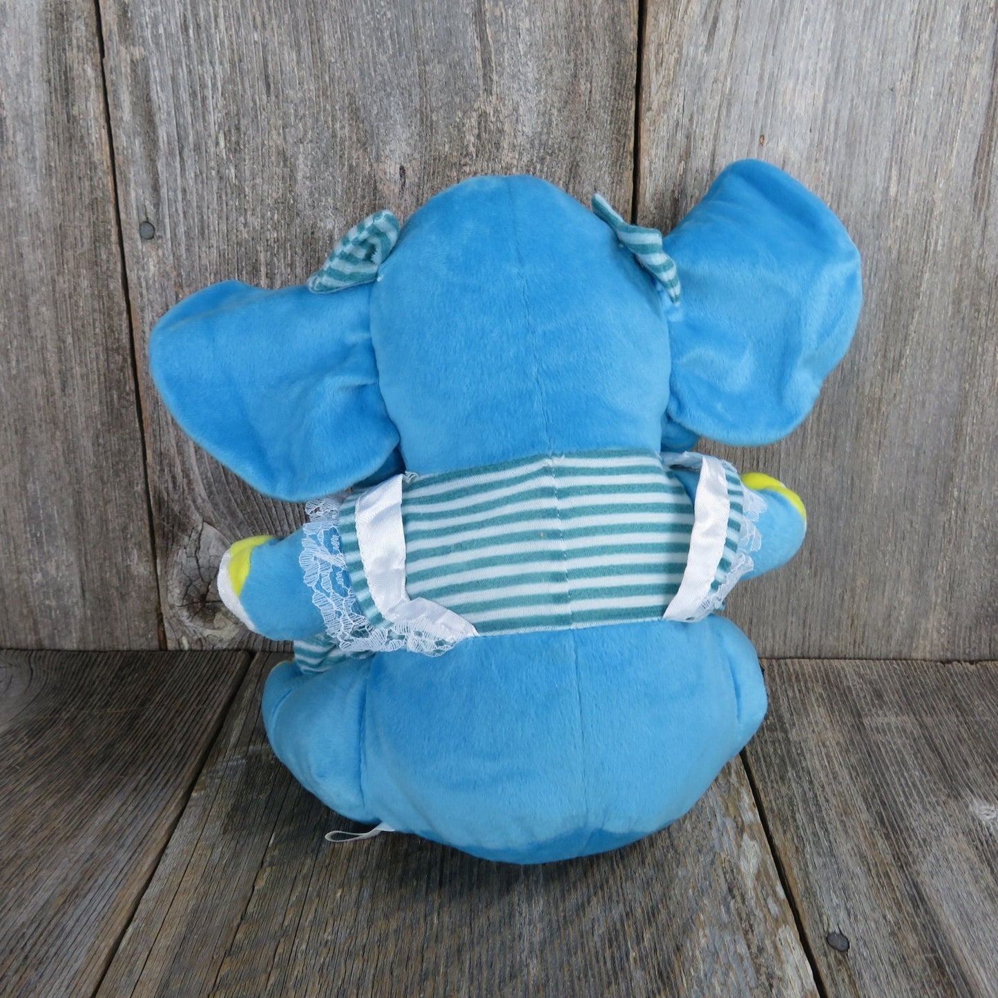 Blue Elephant Stuffed Animal Plastic Eyes and Dress Plush King Plush Carnival Prize