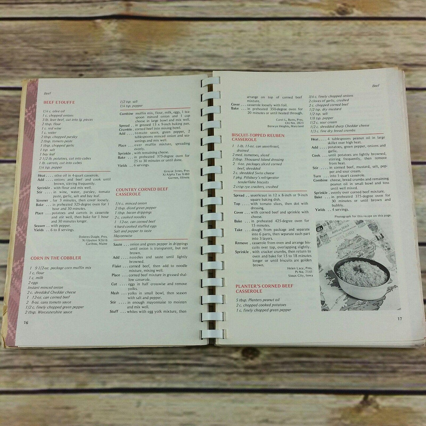 Vintage Cookbook Beta Sigma Phi Sorority Money Saving Casseroles 1974 Cook Book Spiral Bound Paperback