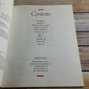 Vintage Cookbook Sunset Stir Fry Recipes 1990 Paperback Appetizers Meats Poultry Fish Noodles Pasta Salads Vegetables Desserts