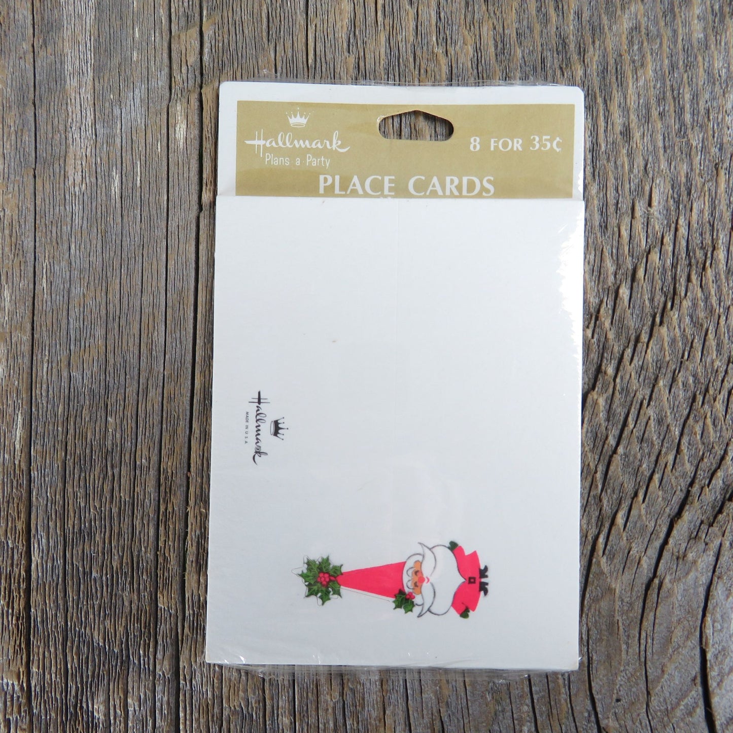 Vintage Hallmark Place Cards Christmas Santa Dining Table Seat Markers