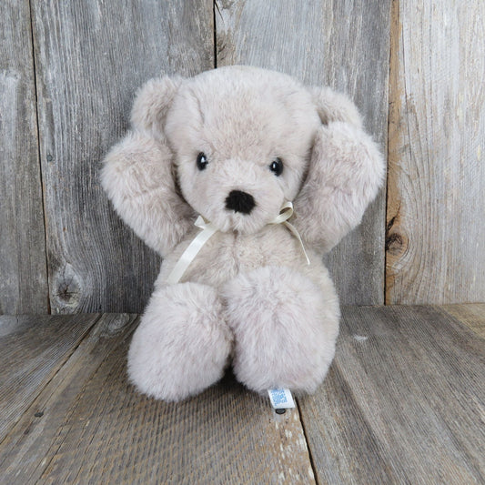 Vintage Teddy Bear Cuddles Plush Arms Up Gray Beige Stuffed Animal 1979