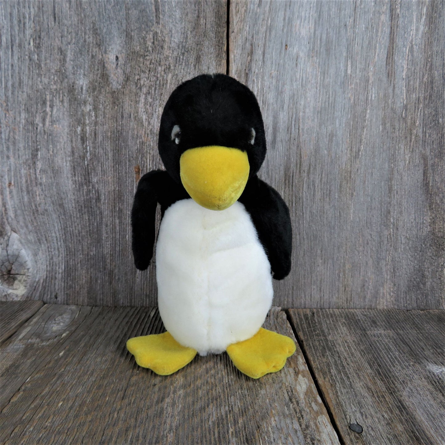 Vintage Penguin Plush Sad PO PO Russ Black White Bird Stuffed Animal Korea