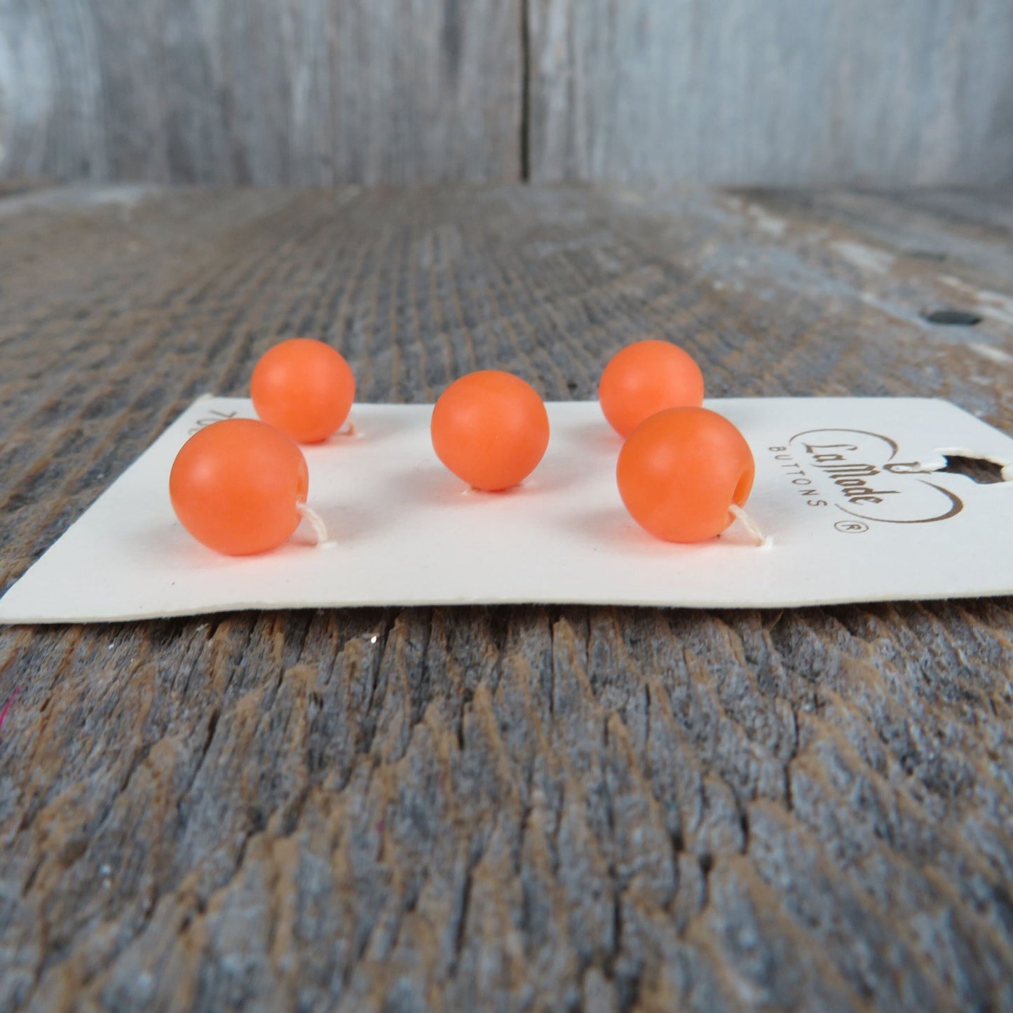 Peach Orange Ball Buttons La Mode Vintage size 16 or 3/8th inch # 1804 Made in Japan
