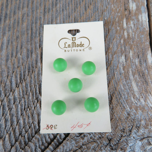 Green Ball Buttons La Mode Vintage Pastel Lime size 16 or 3/8th inch # 4008 Made in Japan
