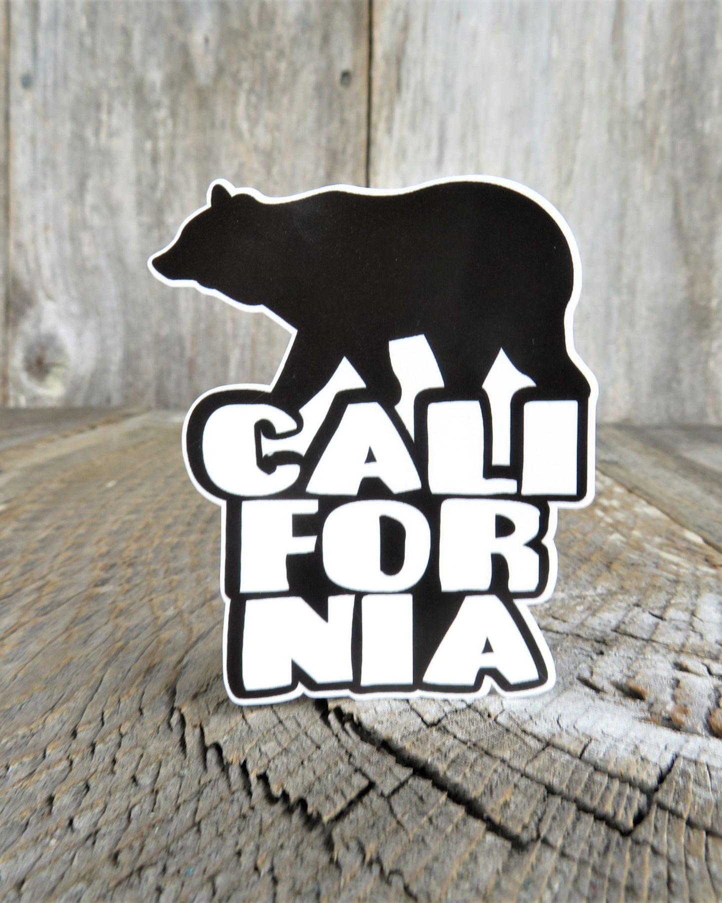 California Bear Sticker Bold Word Block Letters Souvenir Waterproof Travel Water Bottle Laptop