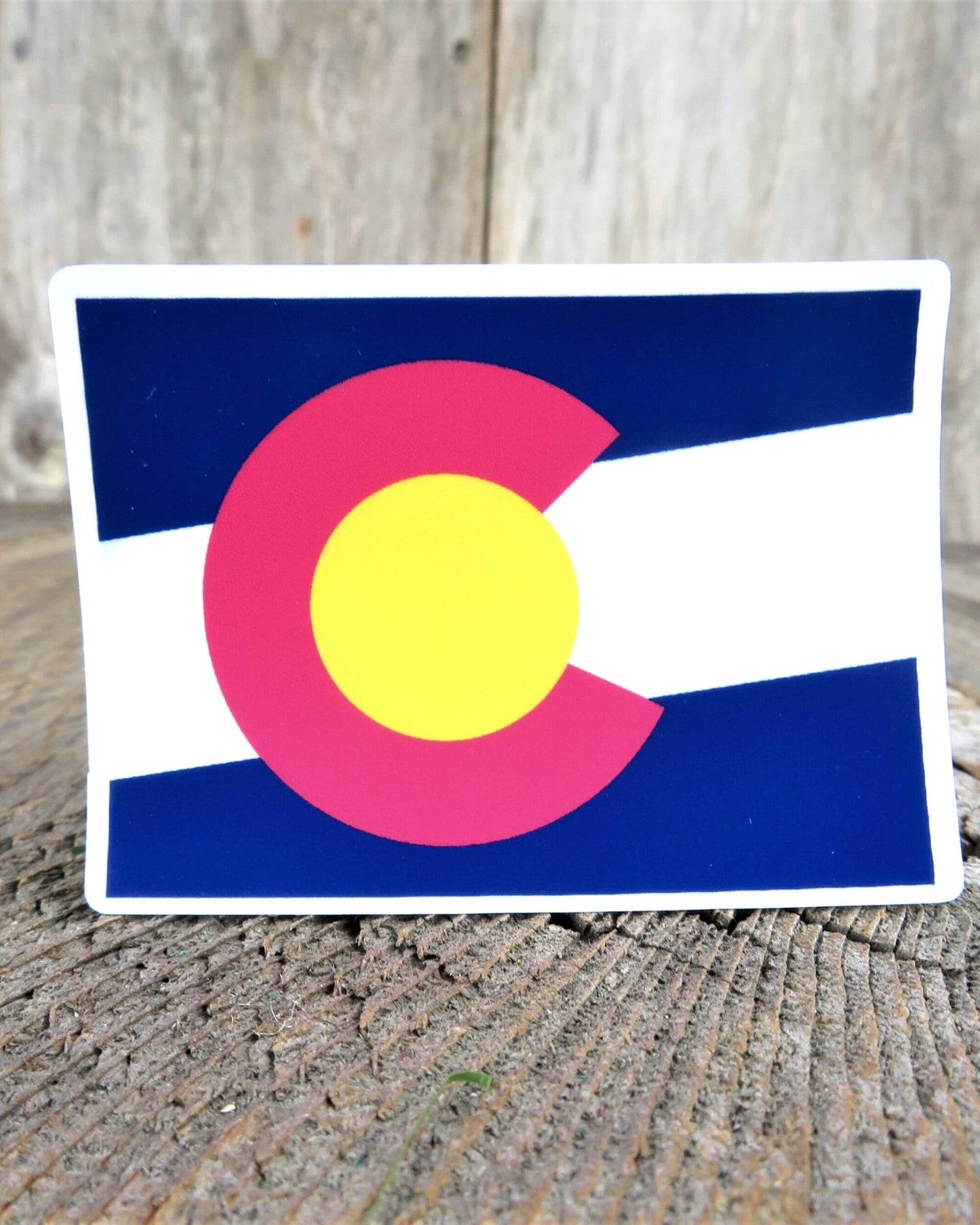 Colorado State Shaped Flag Sticker Red White Blue Color Waterproof Travel Souvenir Water Bottle Laptop