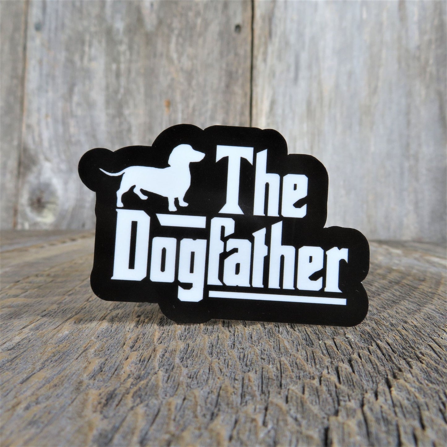 Dachshund Dog Sticker The Dog Father Dog Dad Waterproof Sticker Godfather Lover Black White Water Bottle Laptop