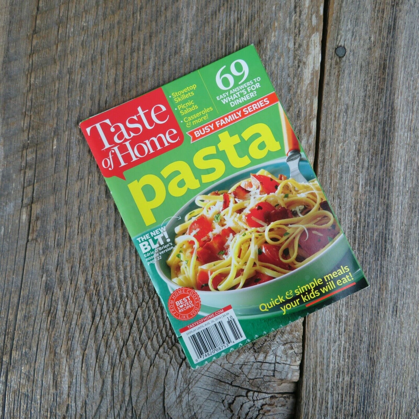 Pasta Taste of Home Cookbook Paperback August 2014 Booklet Busy Family Noodles