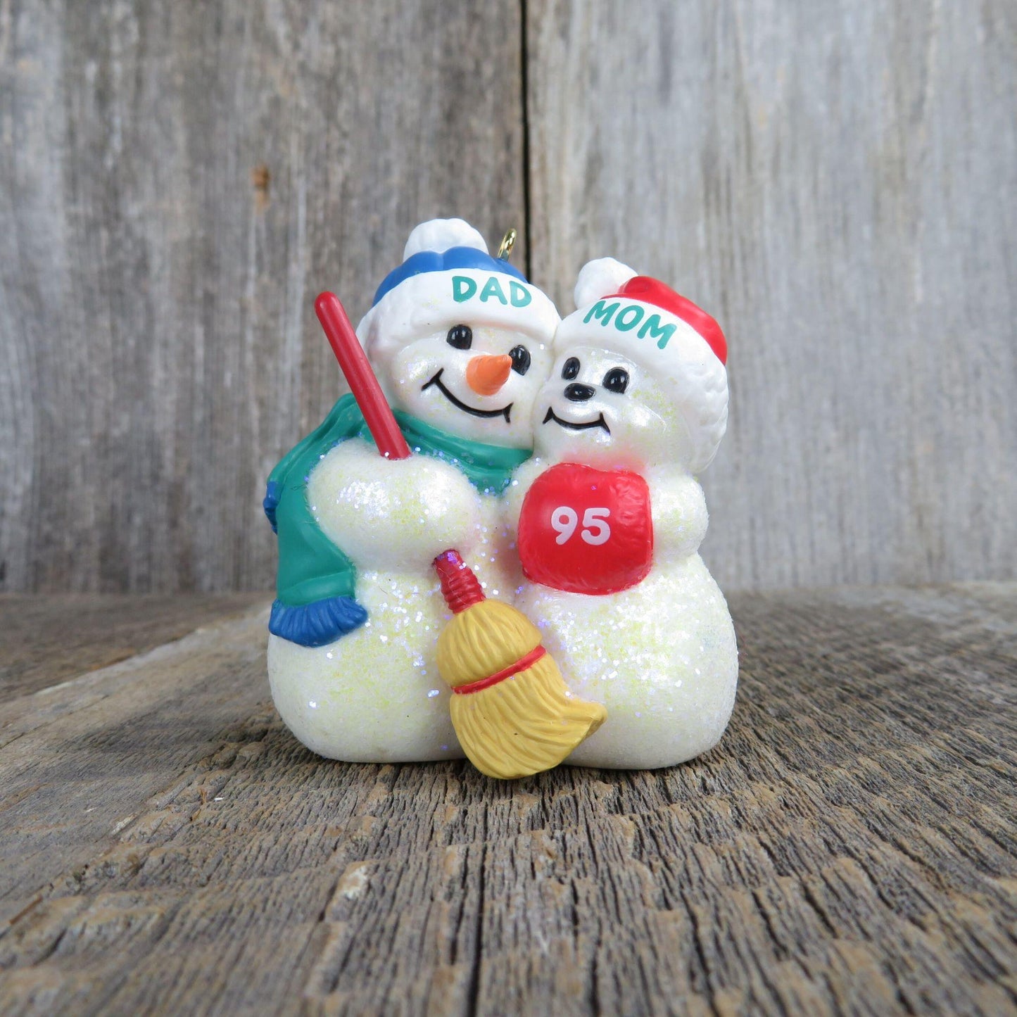 Vintage Mom and Dad Snowman Ornament Hallmark 1995 Mr and Mrs