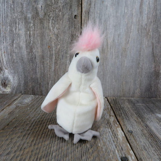 Vintage White Cockatoo Plush Beanie Baby Kuku Bird Bean Bag Stuffed Animal 1998