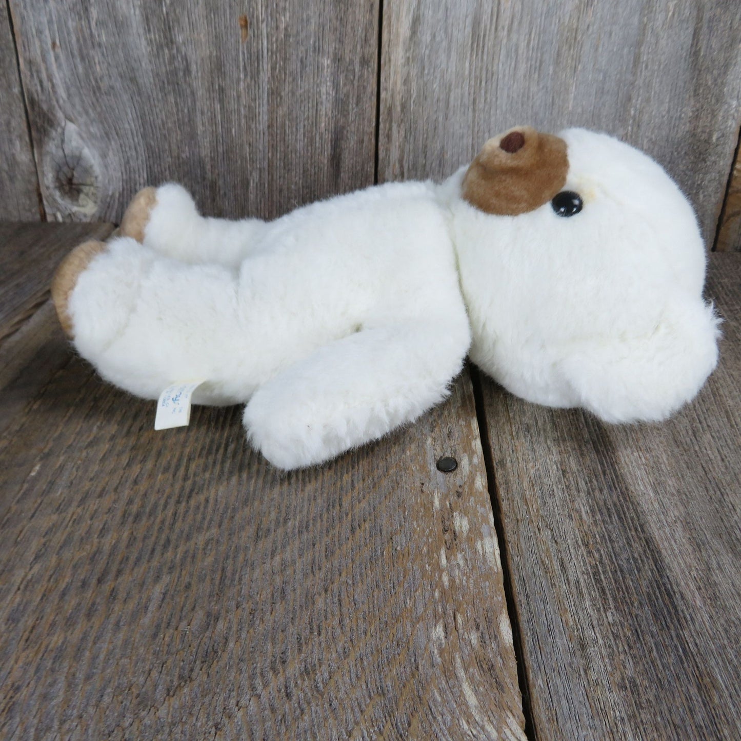 Vintage Standing White Bear Plush Brown Nose Paw Pads Polar Bear IT Import Toys Korea 1980