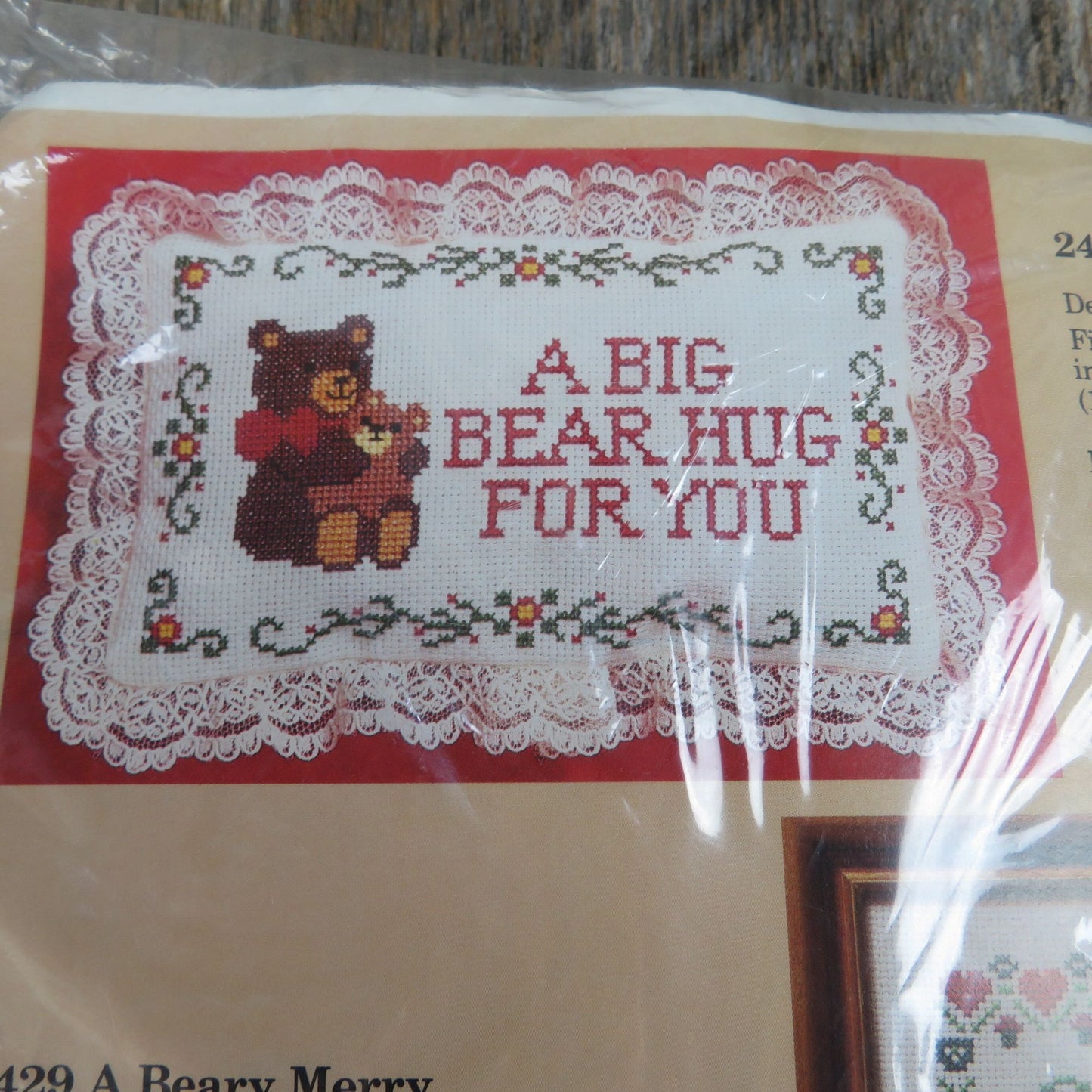 Bear Hug Pillow Counted Cross Stitch Kit Creative Circle Teddy Bear 2411