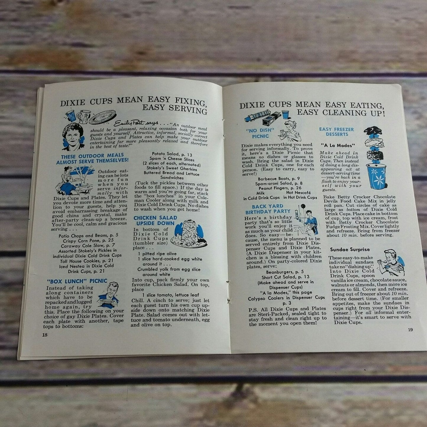 Vintage Cookbook Lets Eat Outdoors Promo Booklet 1950s Booklet  American Dairy Association Karo Bisquick Betty Crocker Nescafe Hormel