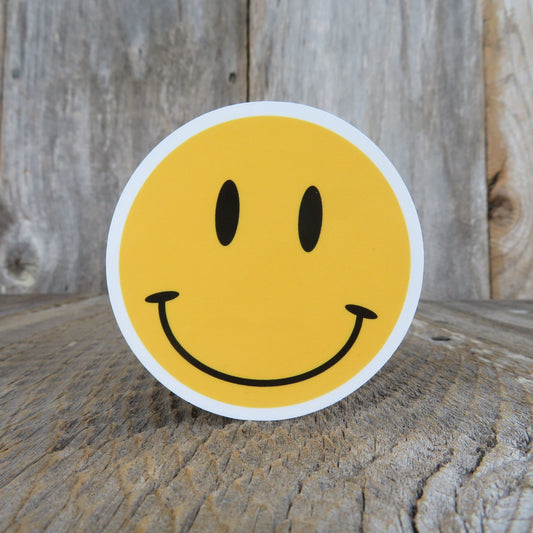 Smile Face Sticker Vintage Style Yellow Face Die Cut Waterproof Retro Happy