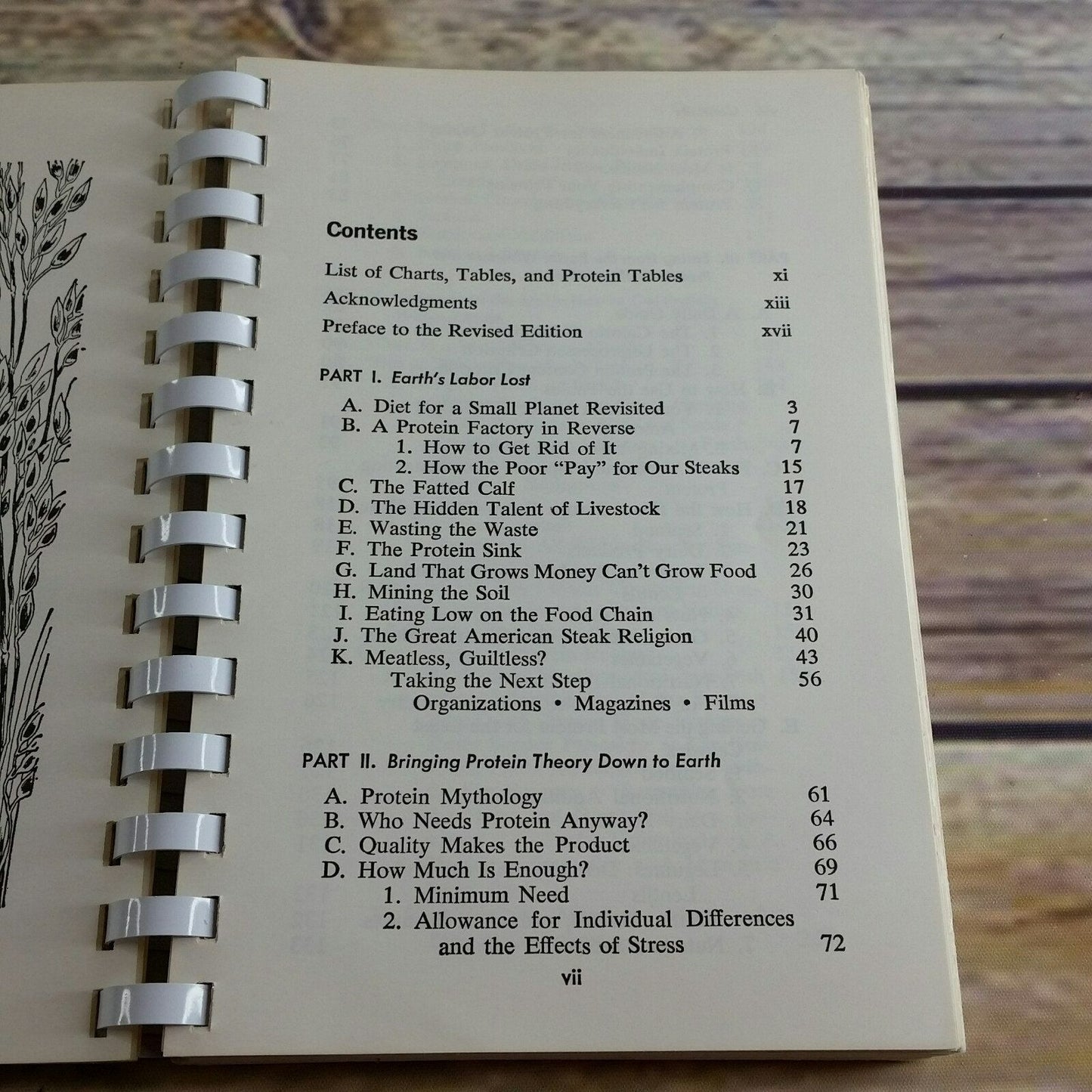 Vintage Cookbook Recipes for a Small Planet High Protein Meatless Cooking Diet for a Small Planet 1976 Vegetarian Paperback Spiral Bound