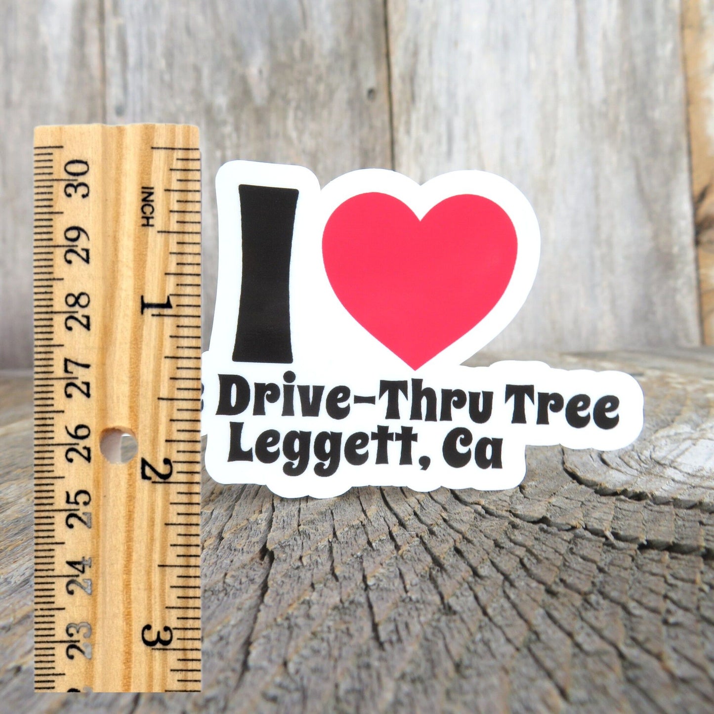 I Love Drive Thru Tree Sticker I Heart Leggett California Waterproof Souvenir Travel Sticker