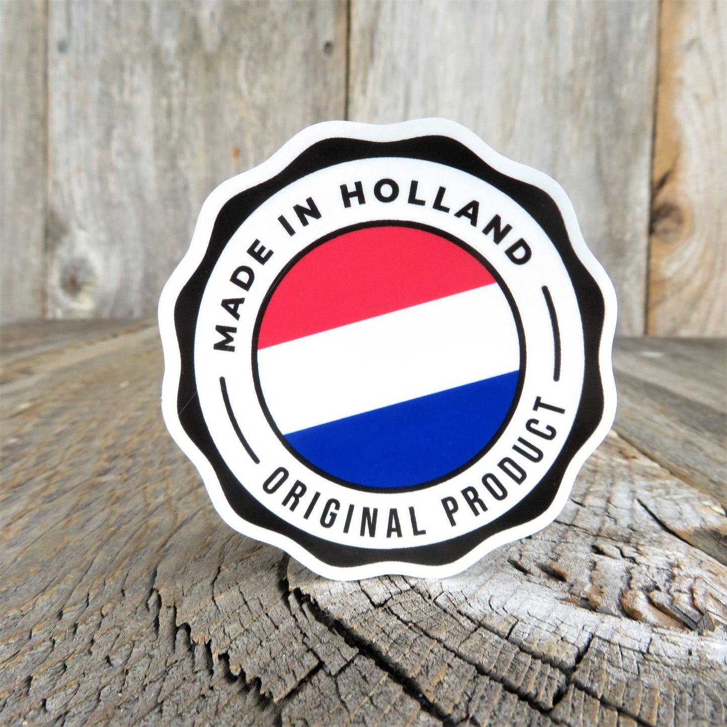 Made in Holland Sticker Original Product Born in Holland Red White Blue Flag Netherlands Water Bottle