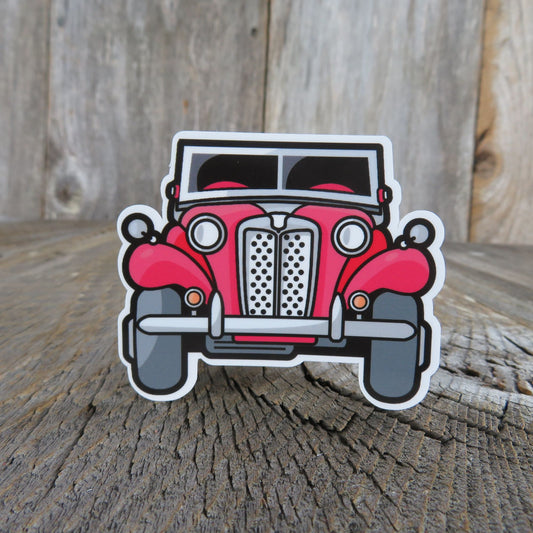 Red Classic Car Sticker 1900s Convertible Retro Limo Waterproof Laptop Decoration Collector