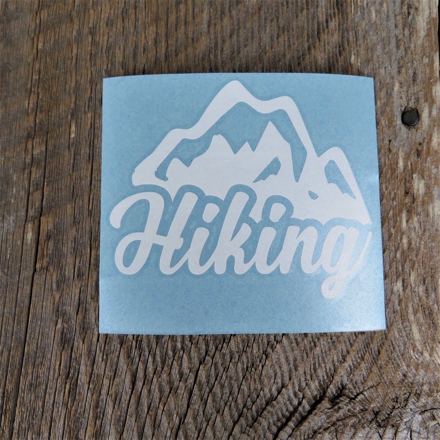 Mountain Hiking Vinyl Decal White Outdoors Lover Car Water Bottle Laptop Sticker