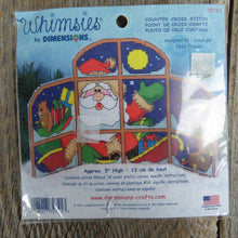 Load image into Gallery viewer, Vintage Santa Claus Counted Cross Stitch Kit Whimsies Dimensions Christmas Window 72741