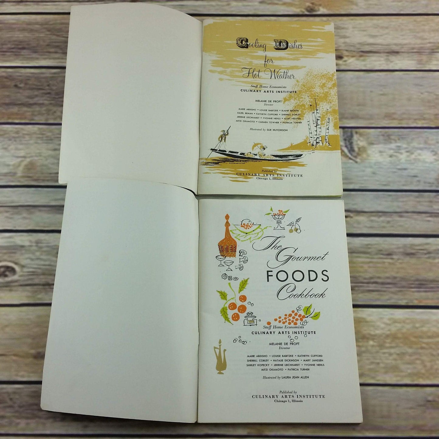 Vintage Cookbooks Lot of 2 Culinary Arts Institute Gourmet Foods Cooling Dishes Paperback Booklets