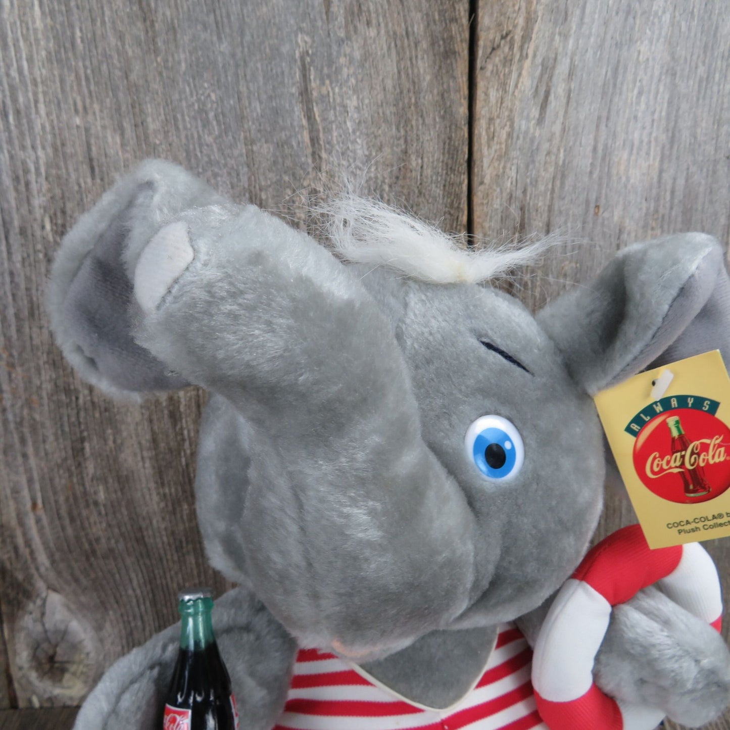 Coca Cola Elephant Stuffed Animal Swimming Suit Tub Coke Bottle Plastic Eyes Play by Play 1998