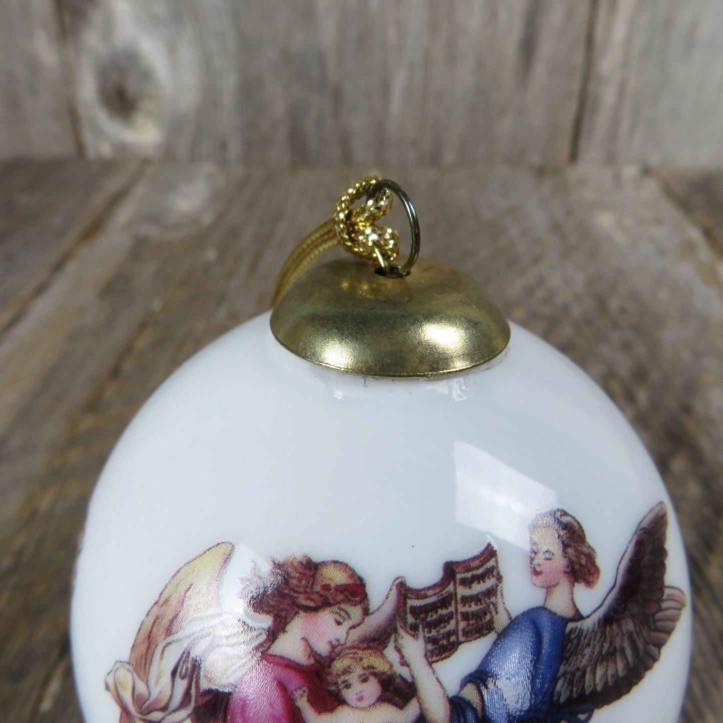 Angels Porcelain Ball Ornament Reutter Porzellan Germany White Pink Blue