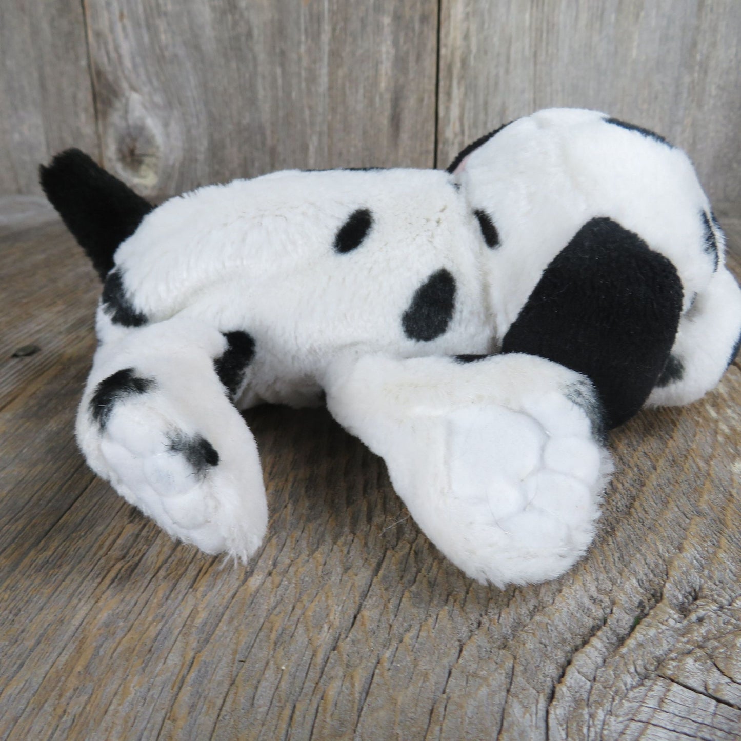 Dalmatian Dog Plush Squeaker Toy White Black Spots Polka Dots Bean Bag Stuffed Animal Weighted