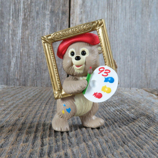 Vintage Teddy Bear Artist Ornament Beary Gifted Hallmark Parent 1993 Painting Frame Pallet
