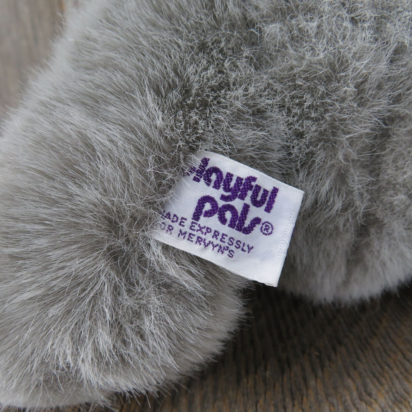Vintage Bunny Rabbit Plush Grey Big Feet Mervyn's Playful Pals Easter Stuffed Animal Christmas Korea