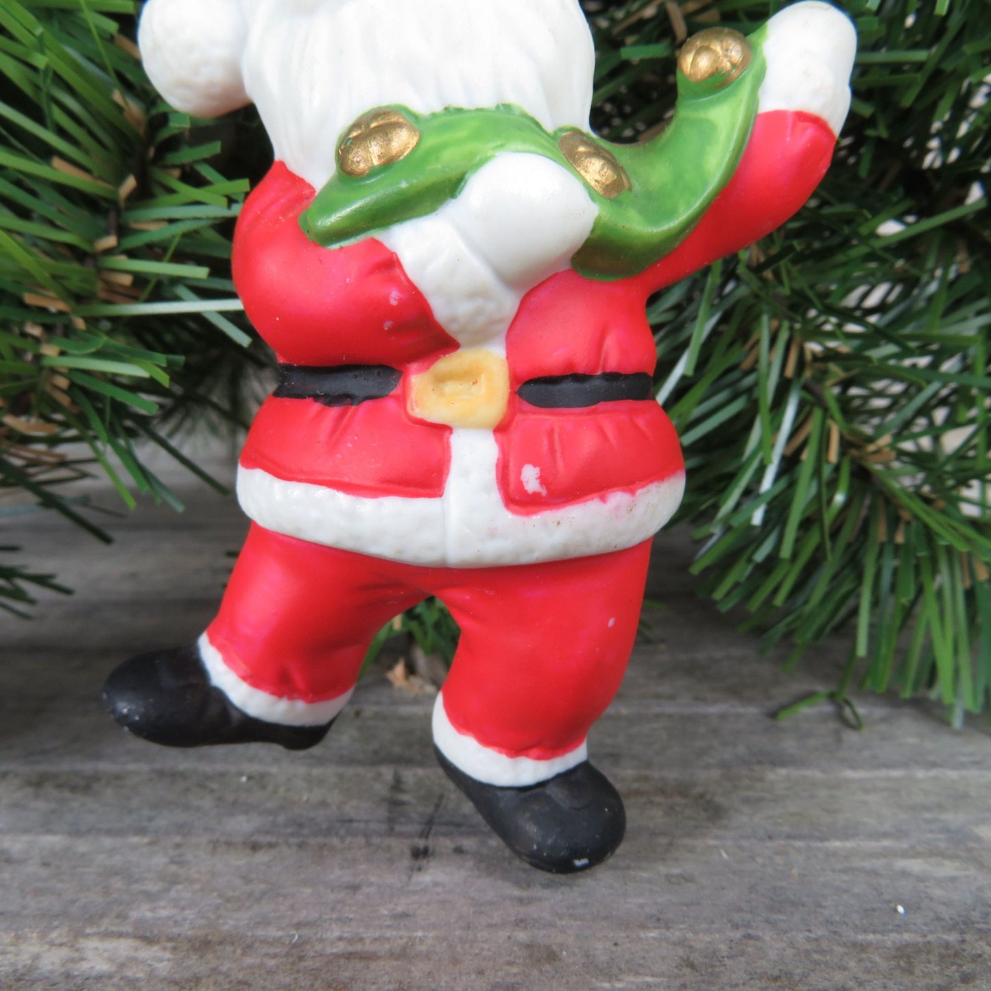 Vintage Cute Santa Ornament Ceramic Porcelain Christmas Hanging Garland