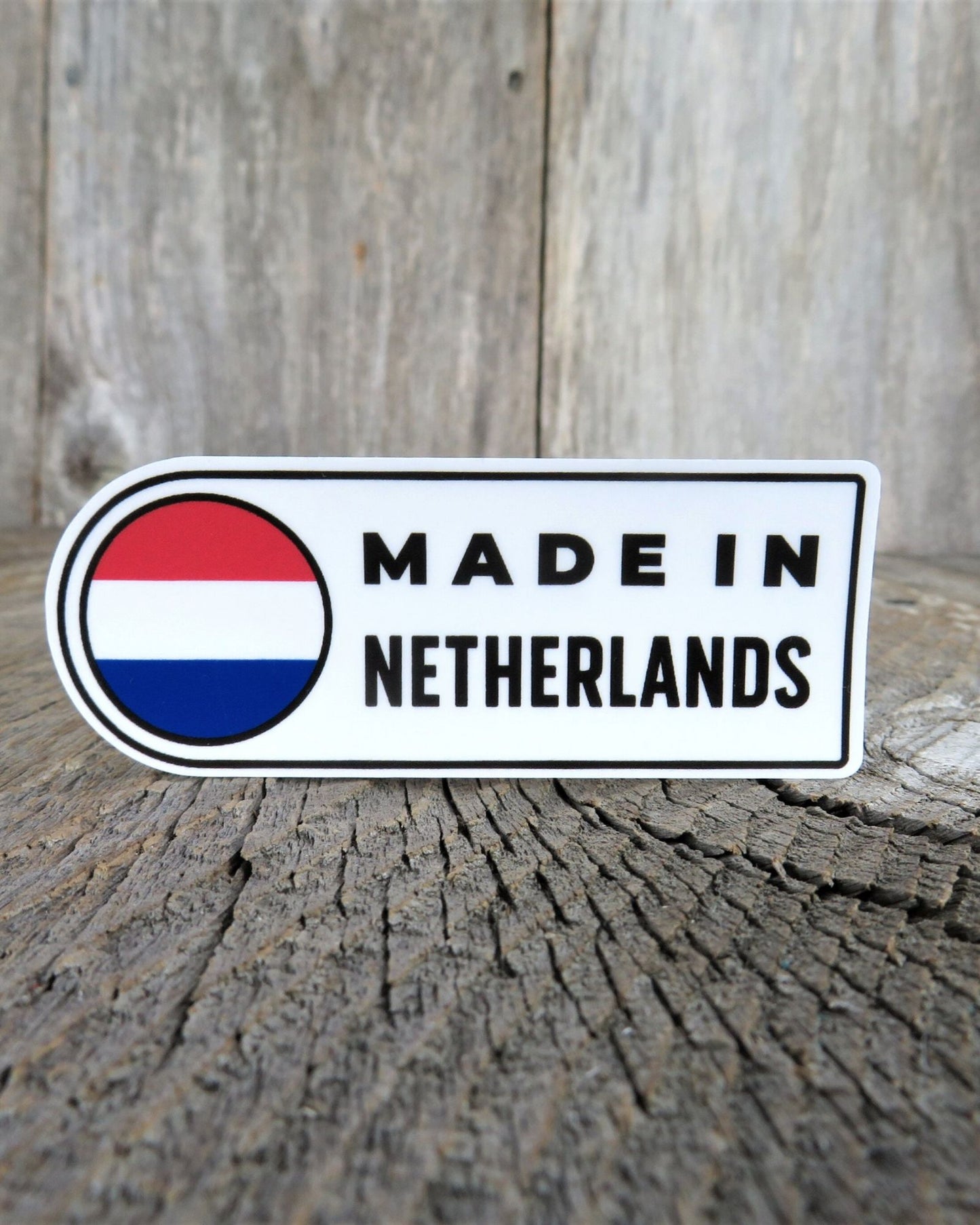 Made in Netherlands Sticker Netherlands Pride Red White Blue Flag Waterproof Shield Shaped Water Bottle