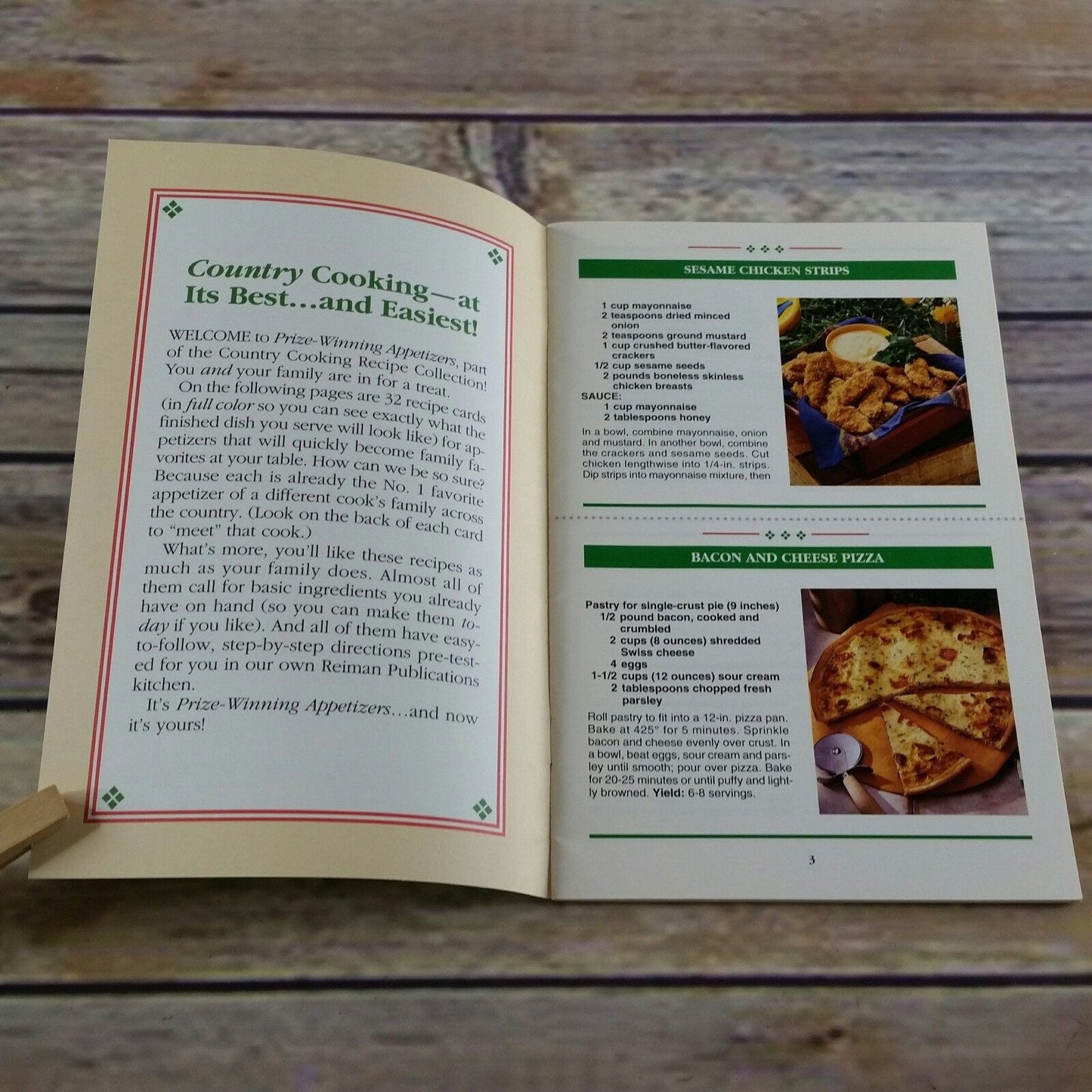 Prize Winning Appetizers The Country Cooking Recipe Collection Pamphlet Grocery Store Booklet 1999