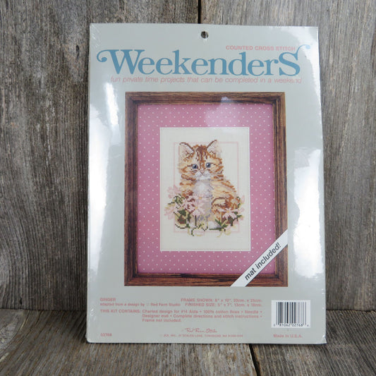 Ginger Cat Kitten Counted Cross Stitch Kit Weekenders Kit 02768 Cat lover