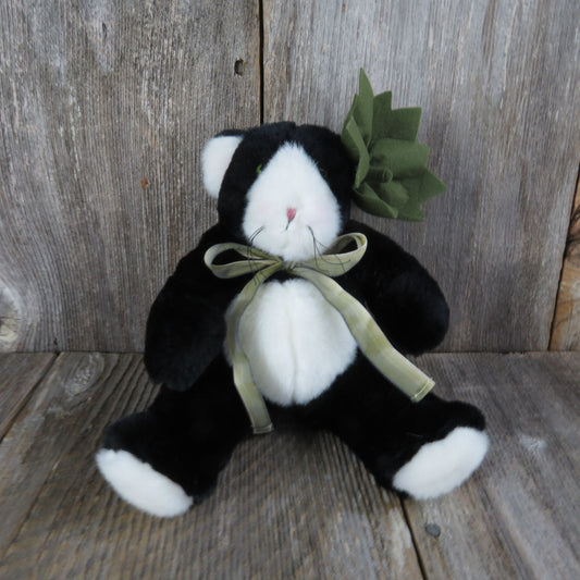 Cat Kitten Plush Spunkin Bunnies By the Bay Pumpkin Hallmark Black White Stitched Nose 2002