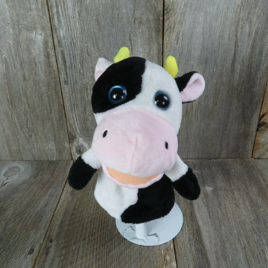 Cow Hand Puppet Black and White Plush KellyToy Stuffed Animal