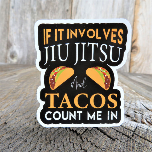Jiu Jitsu and Tacos Sticker Decal Humor Funny Full Color Waterproof Martial Arts Car Water Bottle Laptop
