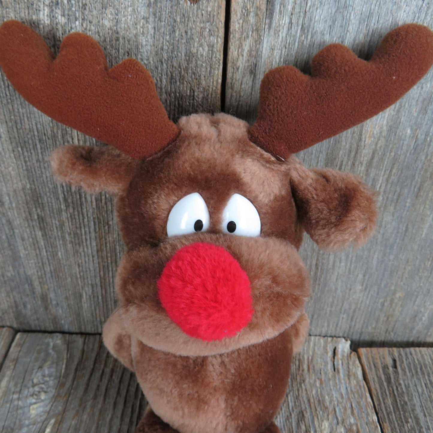 Vintage Reindeer Plush Radar Deer Red Nose Russ Stuffed Animal Korea