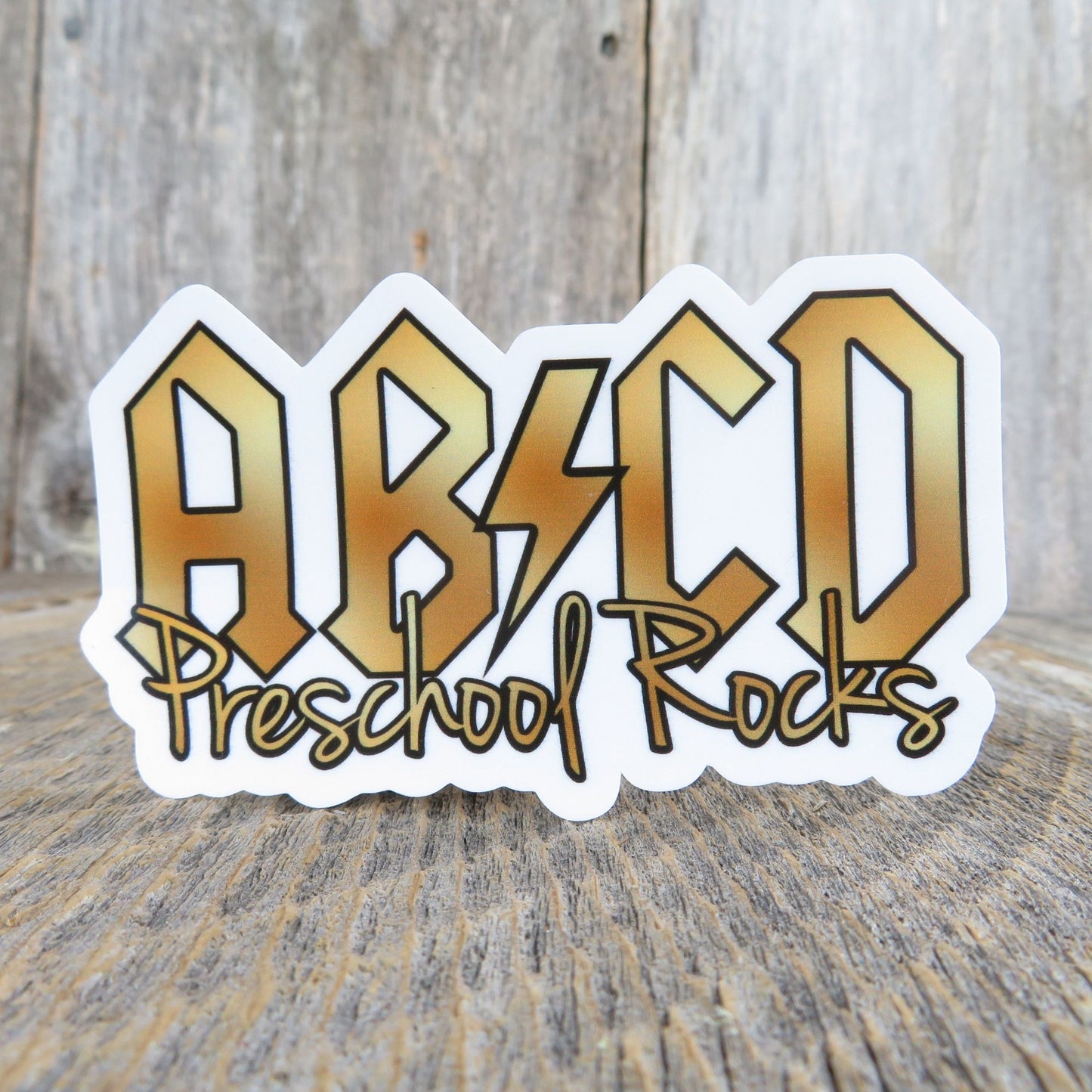 AB CD Preschool Rocks Sticker Cool Rock and Roll Teacher School